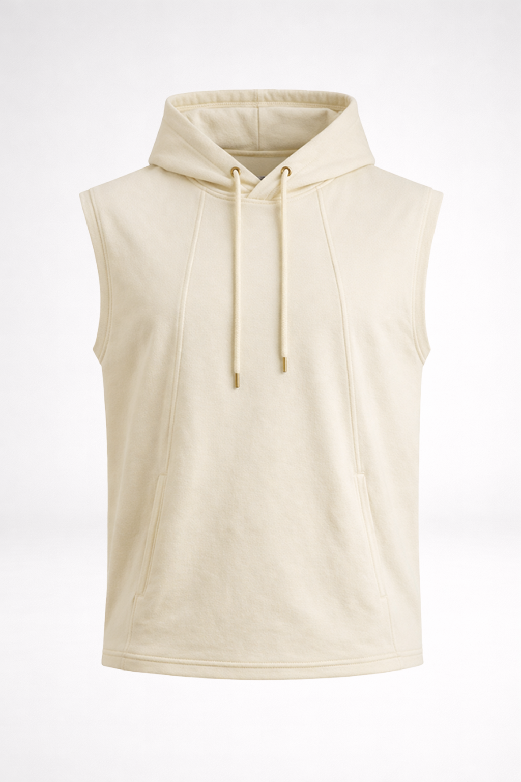 the zephyr sleeveless hoodie-cream
