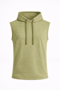 THE ZEPHYR SLEEVELESS HOODIE-AGAVE