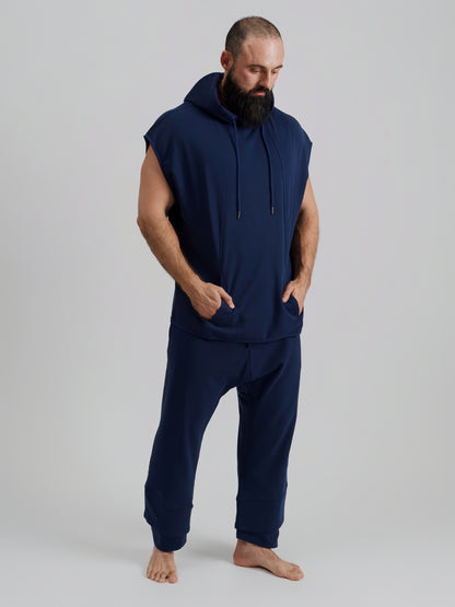 THE ZEPHYR SLEEVELESS HOODIE-AZUL
