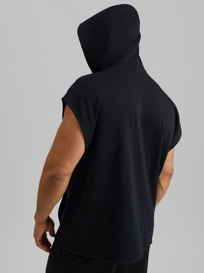 THE ZEPHYR SLEEVELESS HOODIE-BLACK