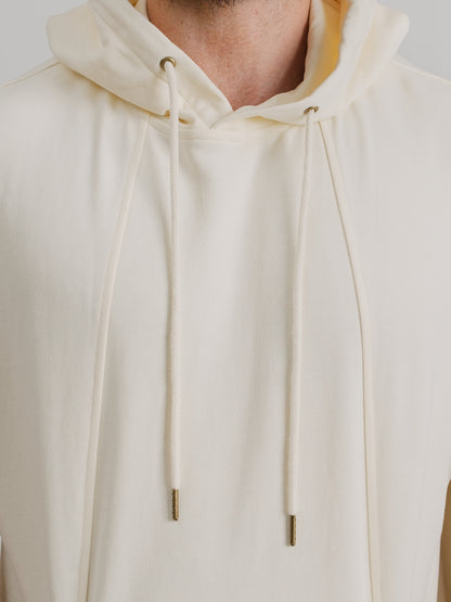 THE ZEPHYR SLEEVELESS HOODIE-CREAM