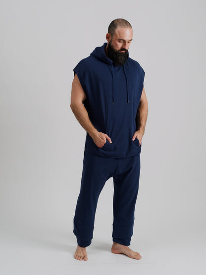THE ZEPHYR SLEEVELESS HOODIE-AZUL